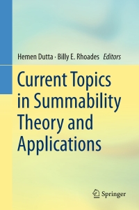 Cover image: Current Topics in Summability Theory and Applications 9789811009129