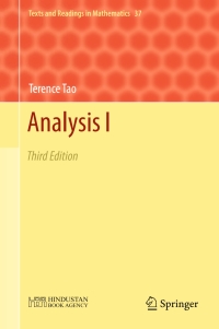 Cover image: Analysis I 3rd edition 9789811017889