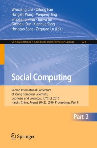 Cover image: Social Computing 9789811020971