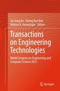 Imagen de portada: Transactions on Engineering Technologies 9789811027161