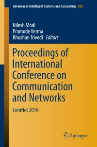 Titelbild: Proceedings of International Conference on Communication and Networks 9789811027499