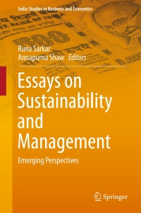 Imagen de portada: Essays on Sustainability and Management 9789811031229