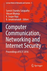 表紙画像: Computer Communication, Networking and Internet Security 9789811032257