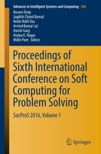 Imagen de portada: Proceedings of Sixth International Conference on Soft Computing for Problem Solving 9789811033216