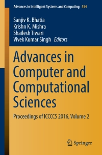 Imagen de portada: Advances in Computer and Computational Sciences 9789811037726