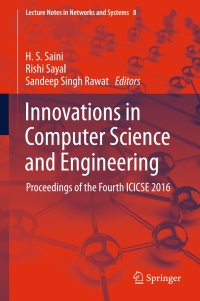 Cover image: Innovations in Computer Science and Engineering 9789811038174