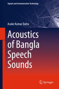 Imagen de portada: Acoustics of Bangla Speech Sounds 9789811042614