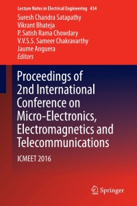 Imagen de portada: Proceedings of 2nd International Conference on Micro-Electronics, Electromagnetics and Telecommunications 9789811042799