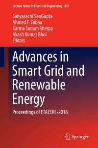صورة الغلاف: Advances in Smart Grid and Renewable Energy 9789811042850