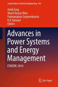Imagen de portada: Advances in Power Systems and Energy Management 9789811043932