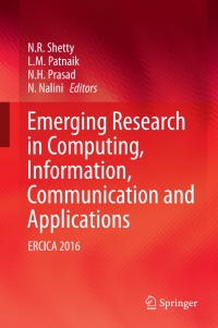 Imagen de portada: Emerging Research in Computing, Information, Communication and Applications 9789811047404