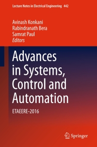 Imagen de portada: Advances in Systems, Control and Automation 9789811047619