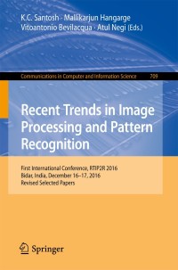 Cover image: Recent Trends in Image Processing and Pattern Recognition 9789811048586