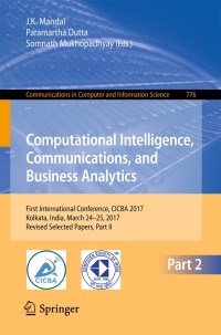 Cover image: Computational Intelligence, Communications, and Business Analytics 9789811064296