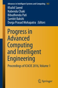 Cover image: Progress in Advanced Computing and Intelligent Engineering 9789811068713