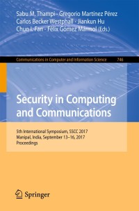 Imagen de portada: Security in Computing and Communications 9789811068973