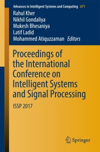 Imagen de portada: Proceedings of the International Conference on Intelligent Systems and Signal Processing 9789811069765