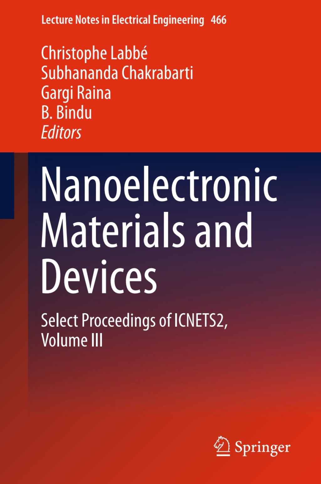 Nanoelectronic Materials and Devices Select Proceedings of ICNETS2, Volume III