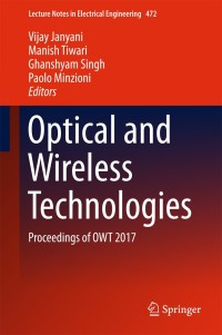 Cover image: Optical and Wireless Technologies 9789811073946