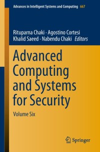 Cover image: Advanced Computing and Systems for Security 9789811081828