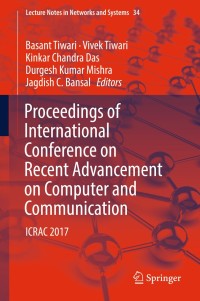 Cover image: Proceedings of International Conference on Recent Advancement on Computer and Communication 9789811081972