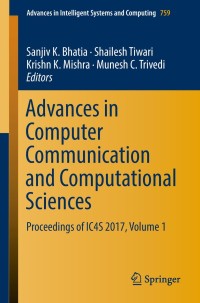 Imagen de portada: Advances in Computer Communication and Computational Sciences 9789811303401