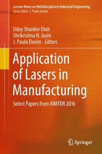 Imagen de portada: Application of Lasers in Manufacturing 9789811305559