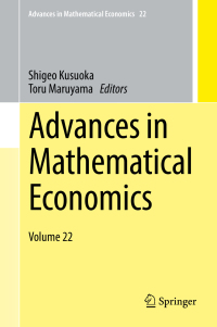 Imagen de portada: Advances in Mathematical Economics 9789811306044