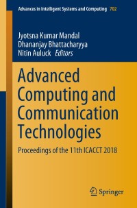 Imagen de portada: Advanced Computing and Communication Technologies 9789811306792