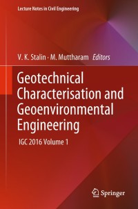 Imagen de portada: Geotechnical Characterisation and Geoenvironmental Engineering 9789811308987