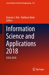 Imagen de portada: Information Science and Applications 2018 9789811310553