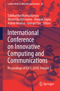 Imagen de portada: International Conference on Innovative Computing and Communications 9789811323539