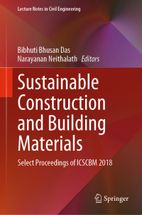 Cover image: Sustainable Construction and Building Materials 9789811333163