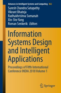 Imagen de portada: Information Systems Design and Intelligent Applications 9789811333286