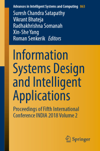 Cover image: Information Systems Design and Intelligent Applications 9789811333378