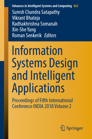 表紙画像: Information Systems Design and Intelligent Applications 9789811333378
