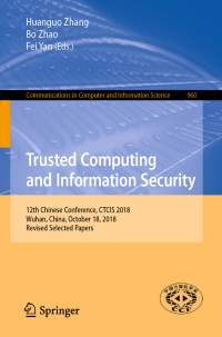 Titelbild: Trusted Computing and Information Security 9789811359125