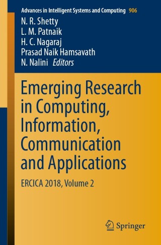 Imagen de portada: Emerging Research in Computing, Information, Communication and Applications 9789811360008