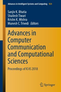 Imagen de portada: Advances in Computer Communication and Computational Sciences 9789811368608