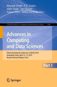 Imagen de portada: Advances in Computing and Data Sciences 9789811399381