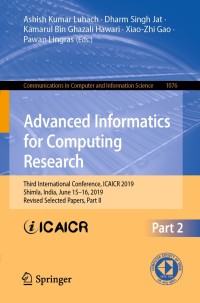Imagen de portada: Advanced Informatics for Computing Research 9789811501104