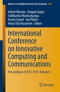 Imagen de portada: International Conference on Innovative Computing and Communications 1st edition 9789811512858
