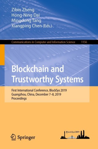 Cover image: Blockchain and Trustworthy Systems 9789811527760