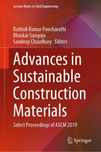 Cover image: Advances in Sustainable Construction Materials 1st edition 9789811533600
