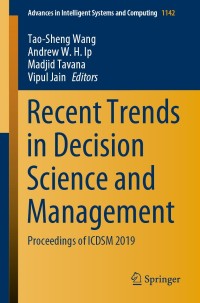 Imagen de portada: Recent Trends in Decision Science and Management 1st edition 9789811535871