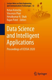 صورة الغلاف: Data Science and Intelligent Applications 1st edition 9789811544736