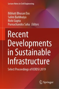 Cover image: Recent Developments in Sustainable Infrastructure 1st edition 9789811545764