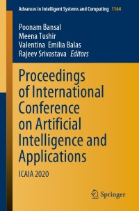 Cover image: Proceedings of International Conference on Artificial Intelligence and Applications 1st edition 9789811549915