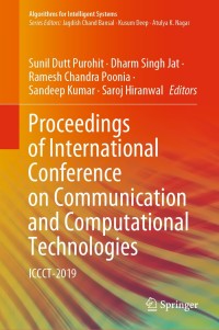 Imagen de portada: Proceedings of International Conference on Communication and Computational Technologies 1st edition 9789811550768