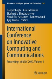 Imagen de portada: International Conference on Innovative Computing and Communications 1st edition 9789811551123